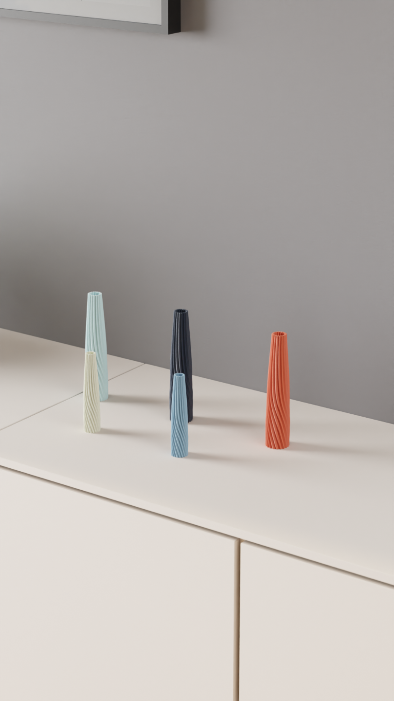 Soliflore torsadé fait main, vase fin pour fleur unique — vue 2