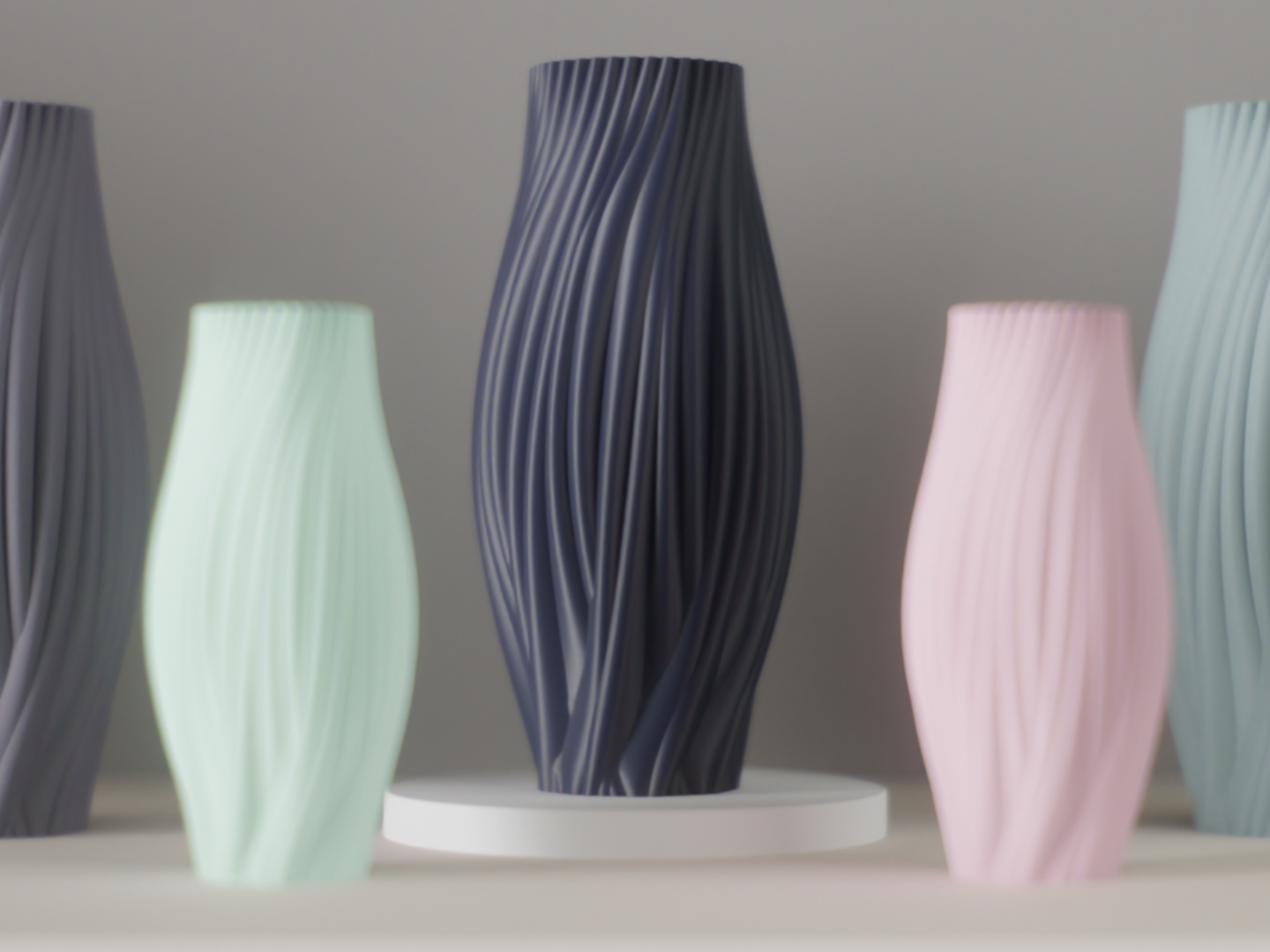 Vase organique fait main, vase décoratif aux courbes douces — vue 3