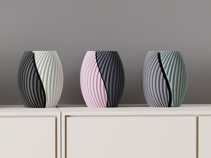Vase en deux parties fait main, vase décoratif moderne