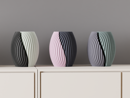 Vase en deux parties fait main, vase décoratif moderne