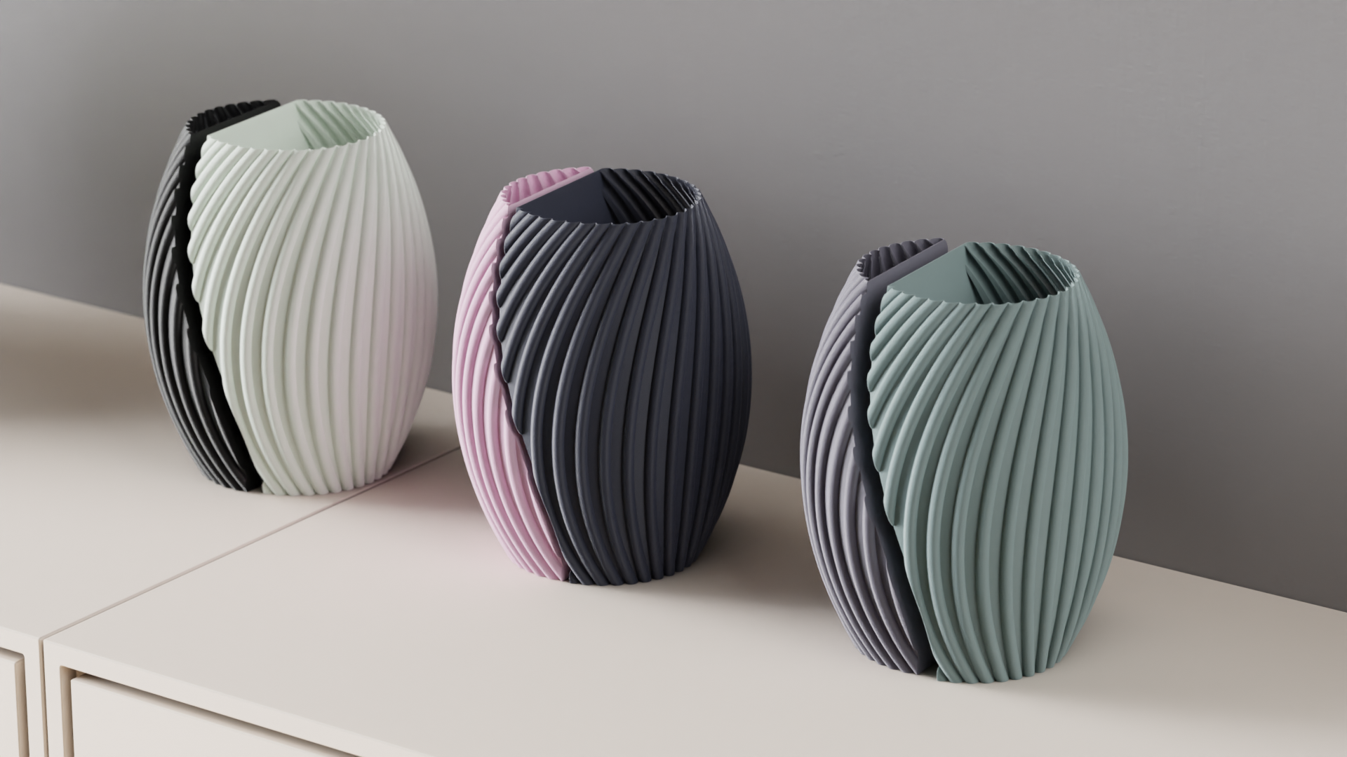 Vase en deux parties fait main, vase décoratif moderne — vue 3
