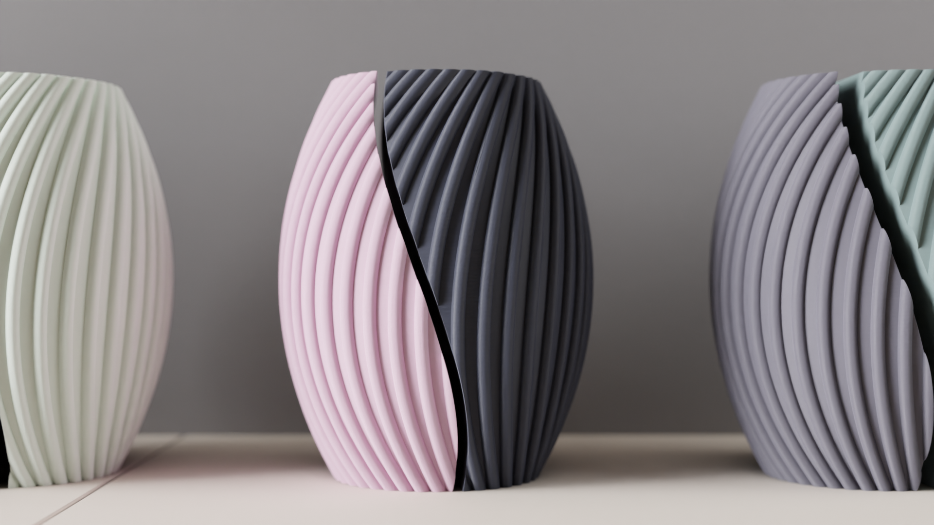 Vase en deux parties fait main, vase décoratif moderne — vue 2