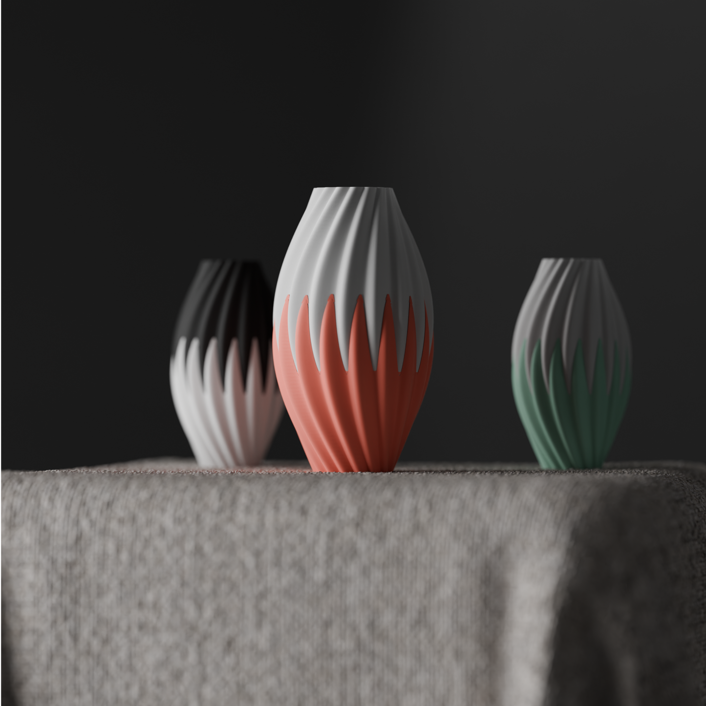 Vase bicolore fait main, vase décoratif artisanal — vue 2