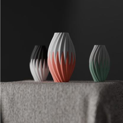 Vase bicolore fait main, vase décoratif artisanal — vue 2