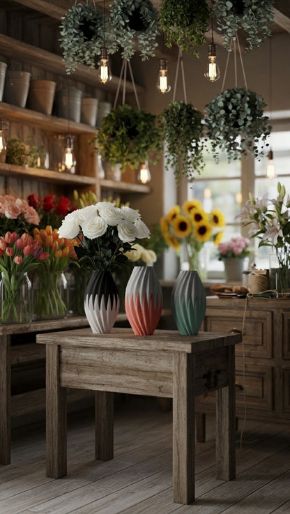 Vase bicolore fait main, vase décoratif artisanal — vue 3