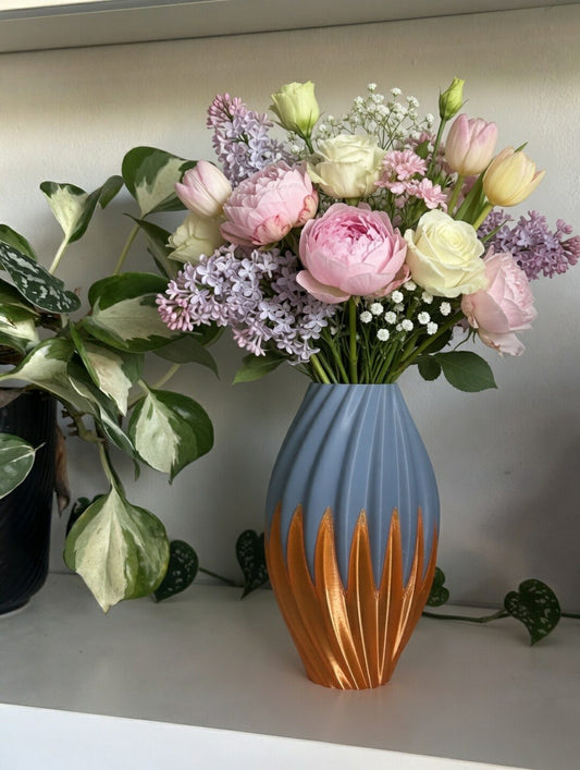 Vase bicolore fait main, vase décoratif artisanal