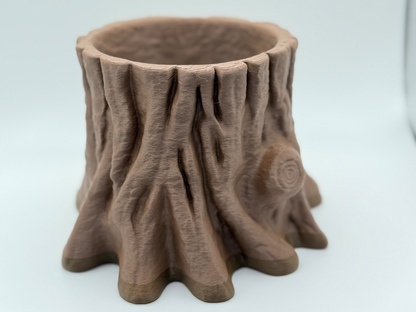 Jardinière effet souche d'arbre, faite main