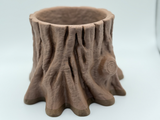 Jardinière effet souche d'arbre, faite main