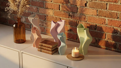 Vase sculptural oscillant fait main, pièce décorative moderne
