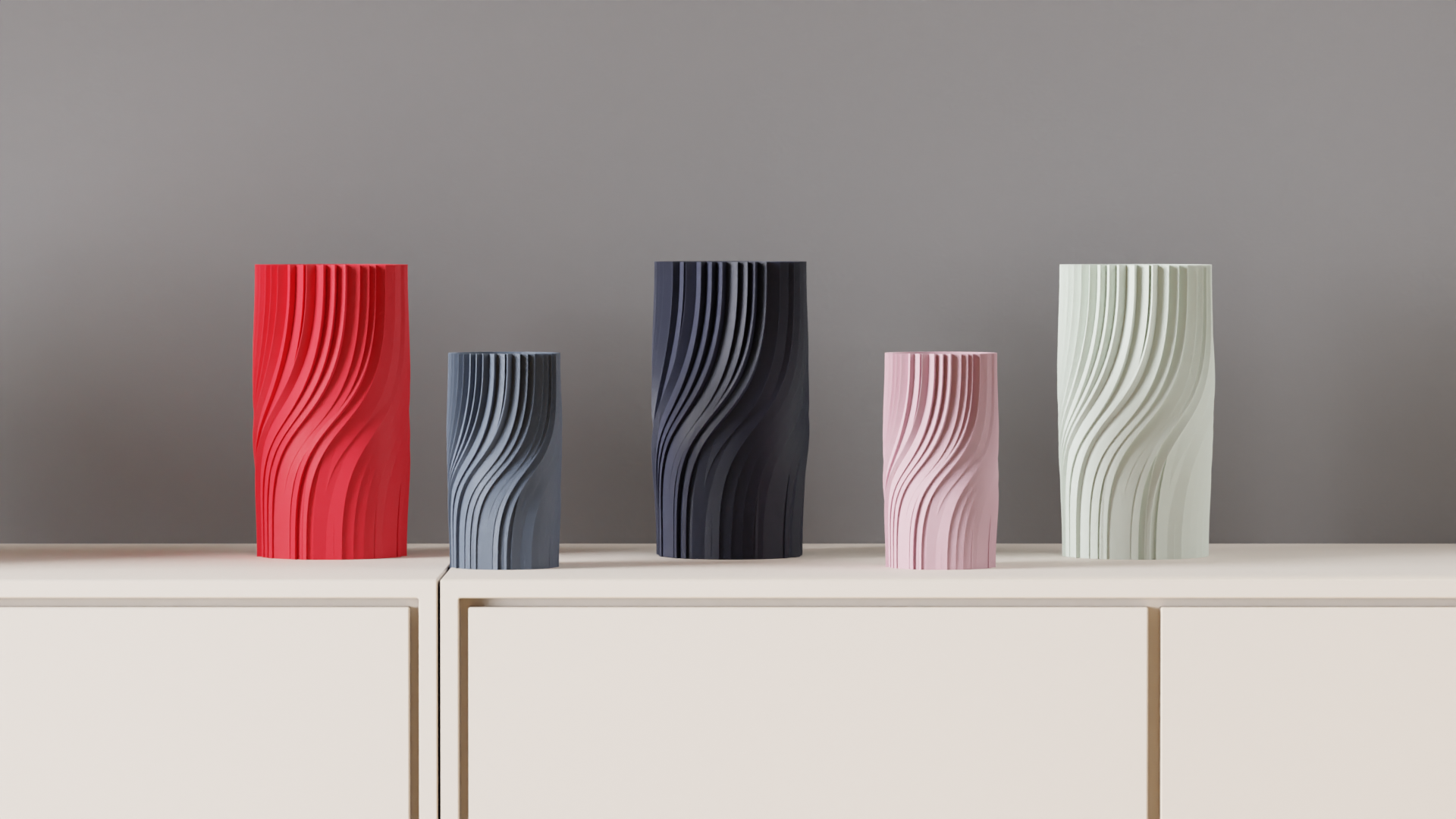 Vase torsadé fait main, relief graphique