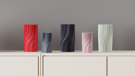 Vase torsadé fait main, relief graphique