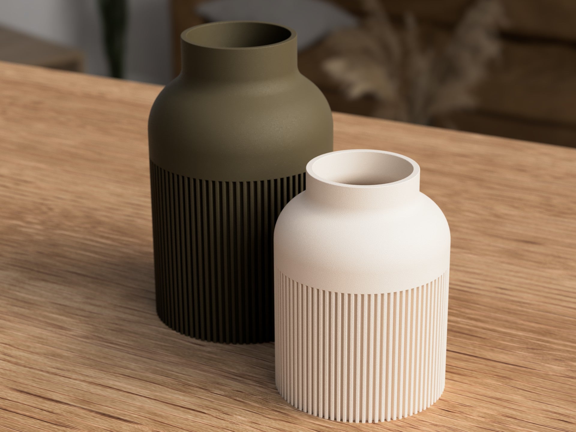 Vase Hiku fait main, vase décoratif d'esprit japandi