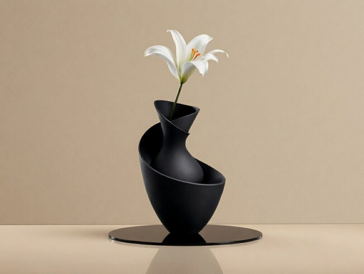 Vase sculptural audacieux fait main, pièce statement