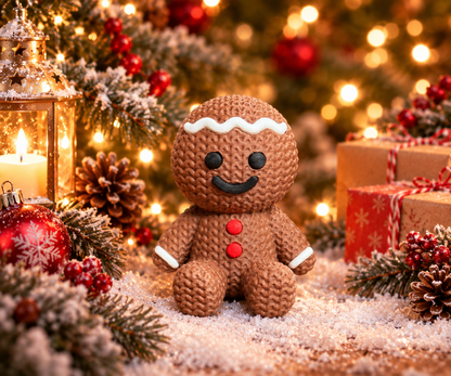 Figurine bonhomme en pain d'épices de Noël au glaçage blanc