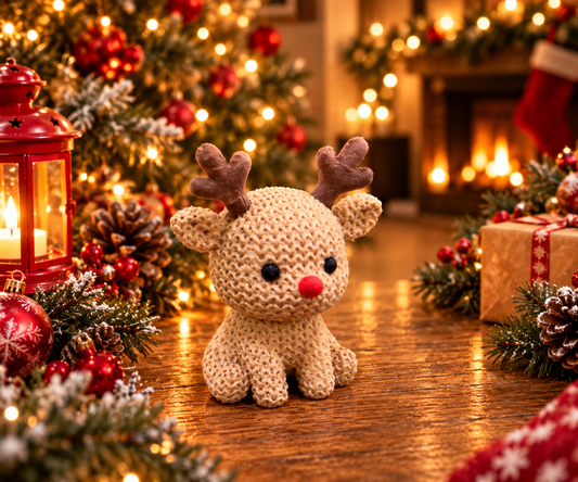 Figurine renne de Noël vue de profil