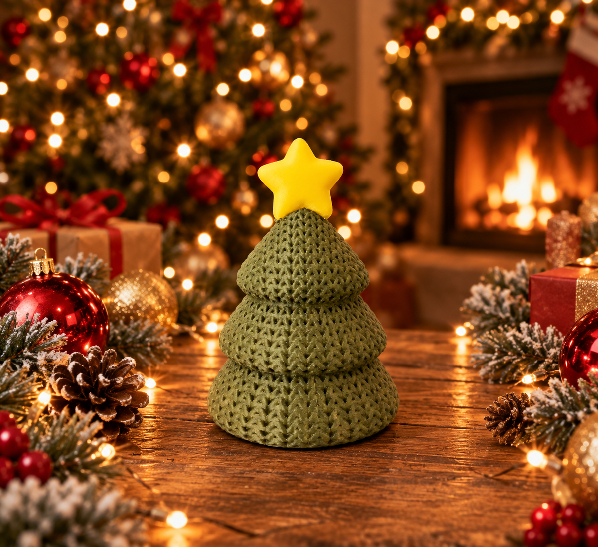Figurine sapin de Noël vue de profil