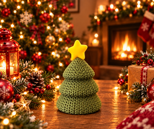Figurine sapin de Noël à étages avec étoile dorée