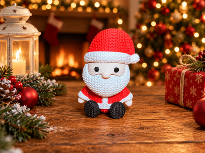Figurine Père Noël en costume rouge et barbe blanche