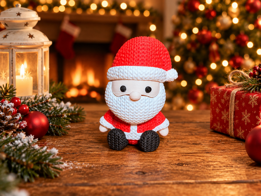 Figurine Père Noël en costume rouge et barbe blanche